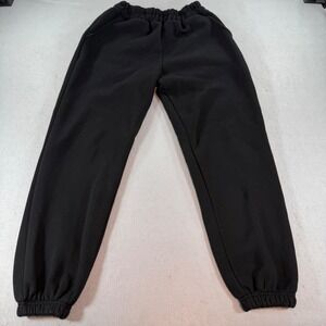 Pianer KR Black Fleece Lined Jogger Sweatpants L Elastic Waist Tapered Pockets‎